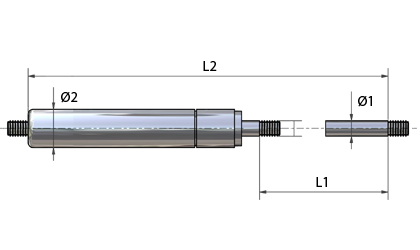 Tehničeski čertež - Gazovi pružini ot nerǎždaem material 316